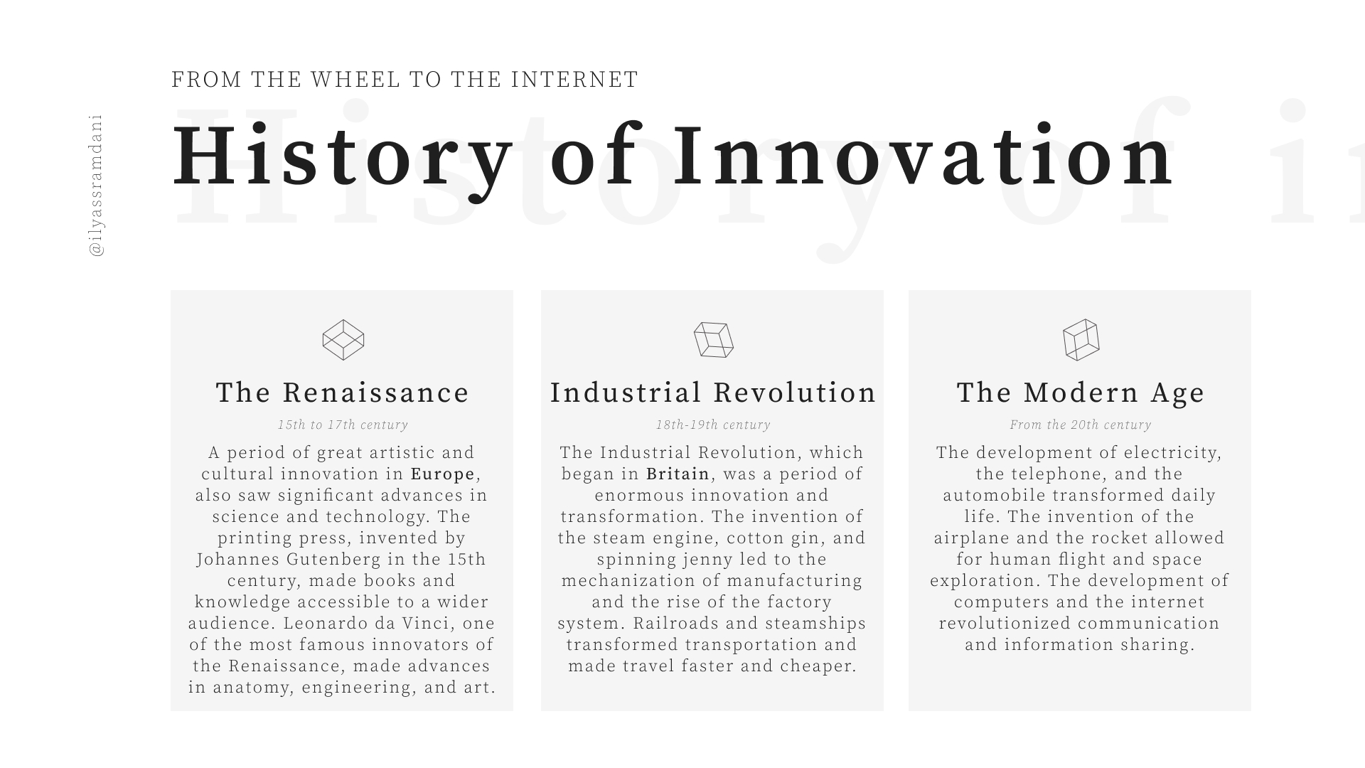 The History of Innovation - From the Renaissance to today